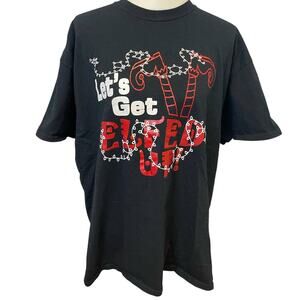 Lets Get Elfed Up Mens XL Christmas #Elfie Short Sleeve 100% Cotton Tee Shirt